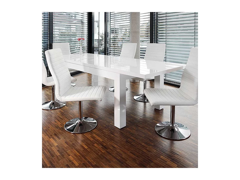 Hochglanz Tisch in Weiß Mittelauszug