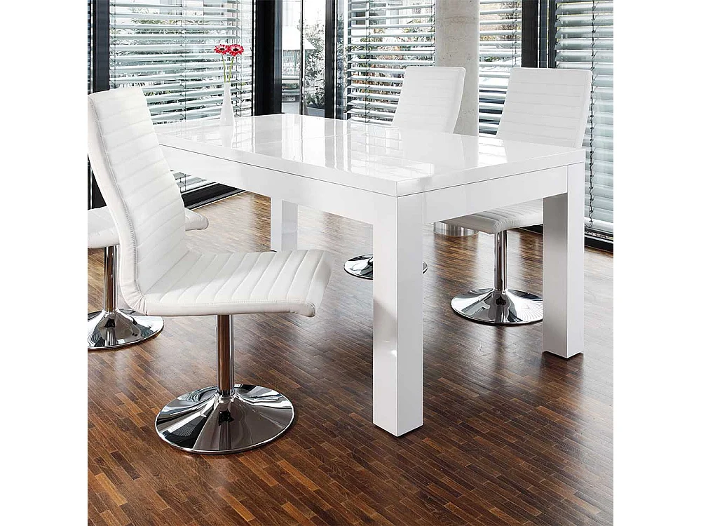 Hochglanz Tisch in Weiß Mittelauszug