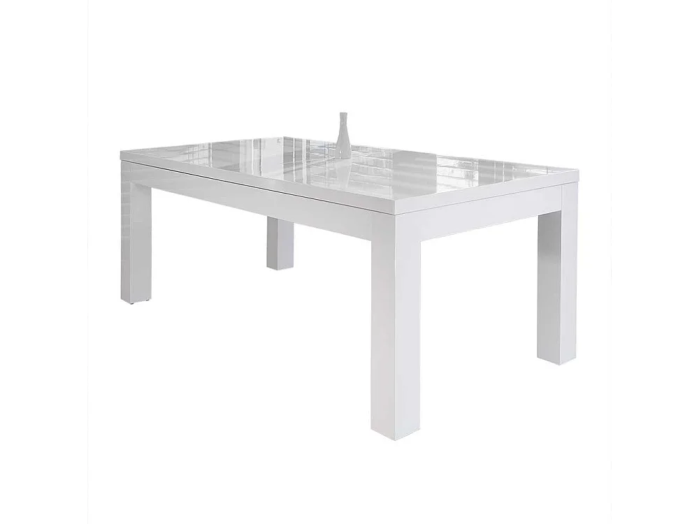 Hochglanz Tisch in Weiß Mittelauszug