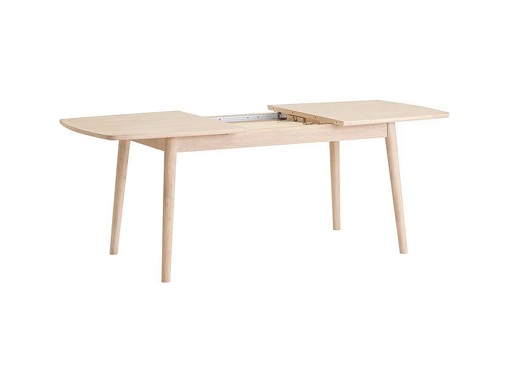 Ausziehtisch aus Eiche Bianco geölt Retro Design