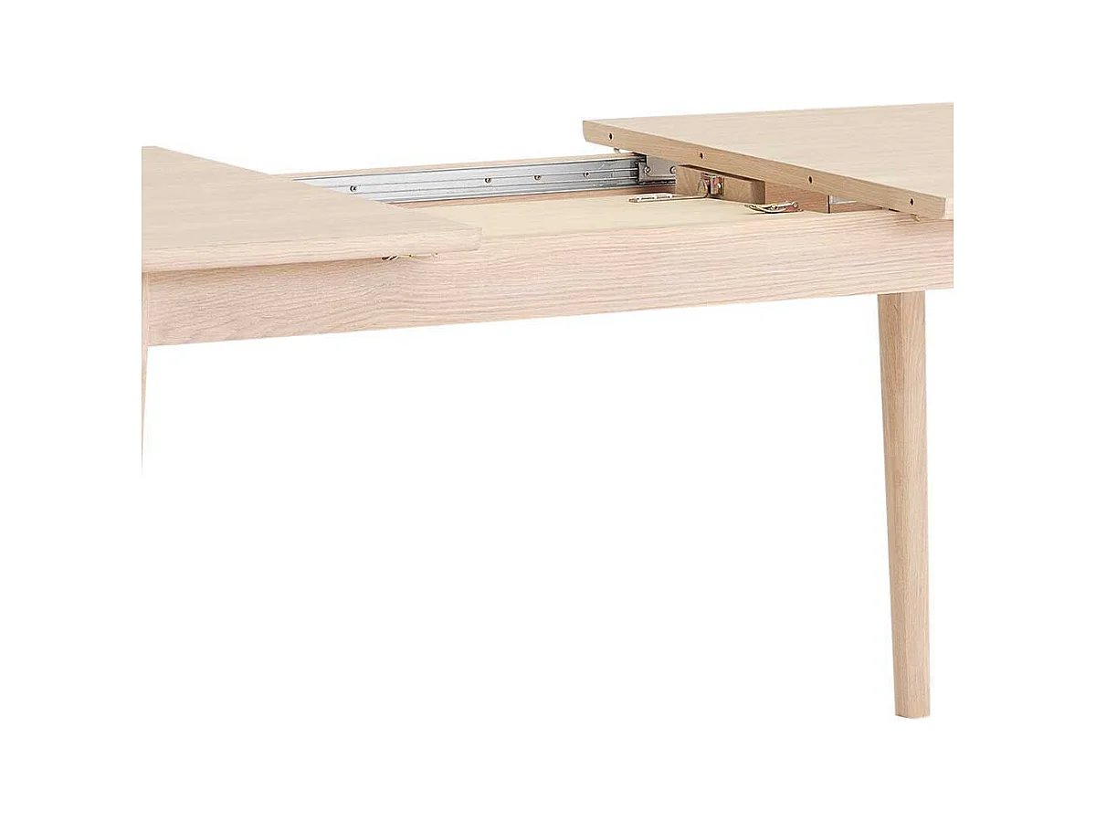 Ausziehtisch aus Eiche Bianco geölt Retro Design