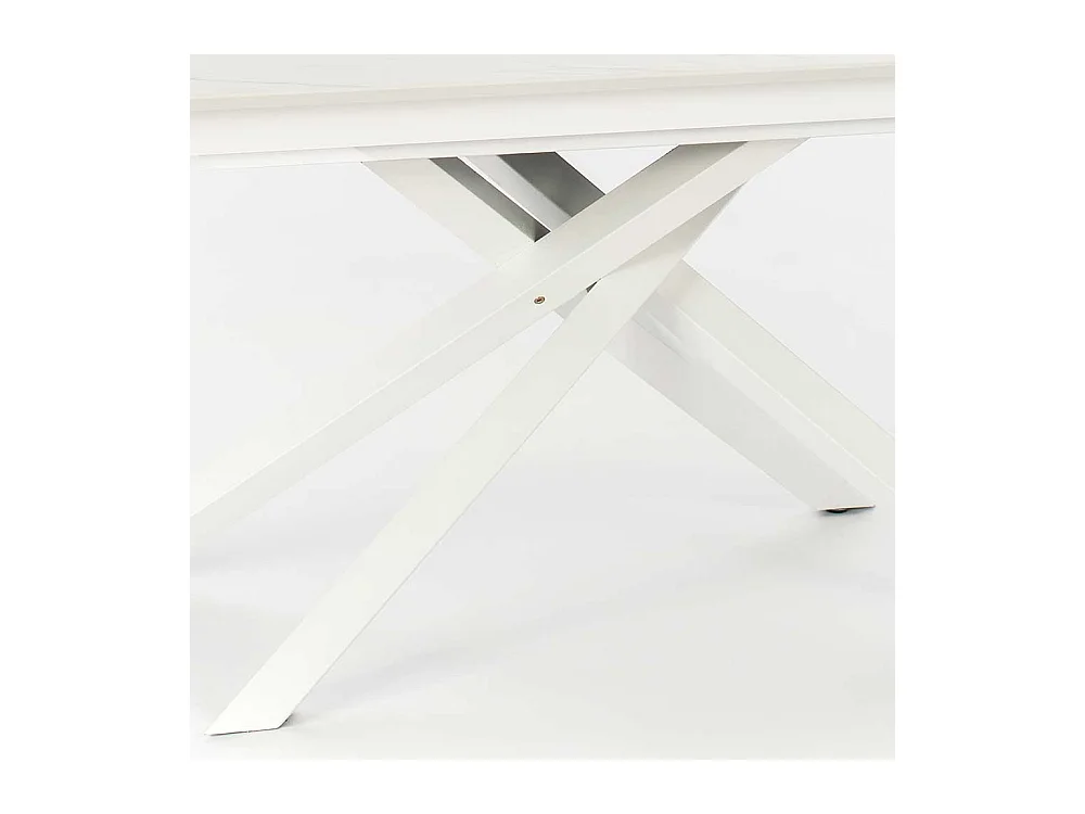 Design Ausziehtisch in Weiß und Hellgrau Mikado Fußgestell