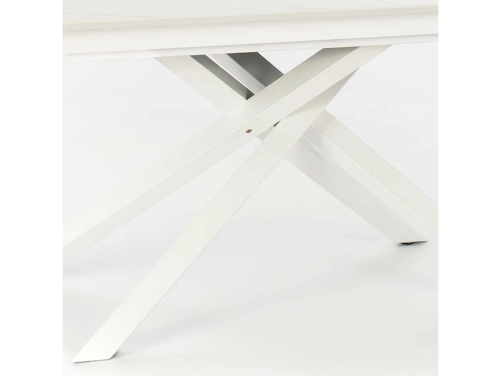 Design Ausziehtisch in Weiß und Hellgrau Mikado Fußgestell