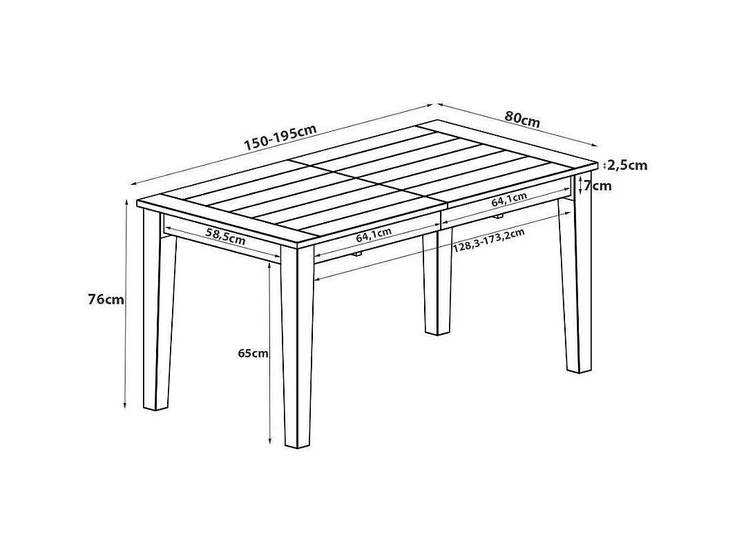 Massivholzesstisch in Wengefarben Kulissenauszug