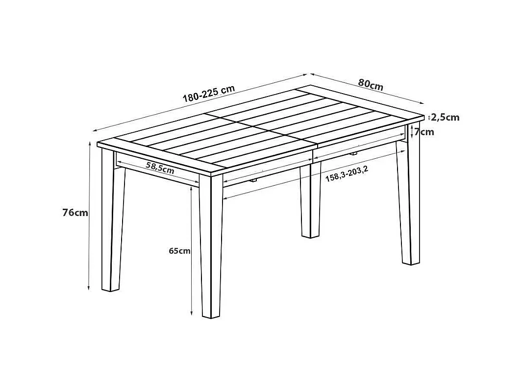 Massivholzesstisch in Wengefarben Kulissenauszug