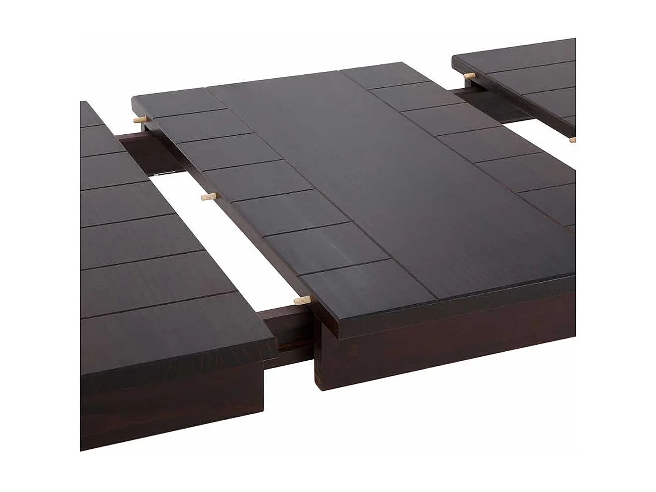 Massivholzesstisch in Wengefarben Kulissenauszug