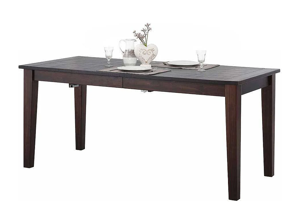 Massivholzesstisch in Wengefarben Kulissenauszug