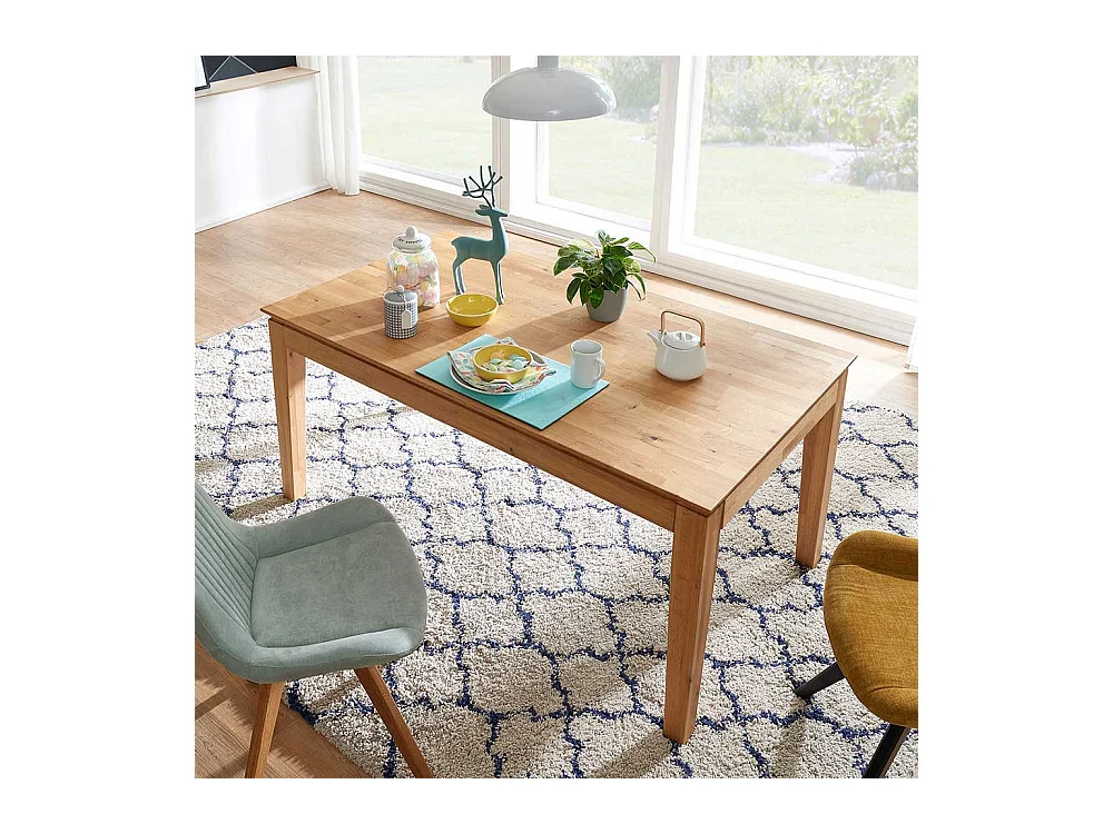 Holztischmassiv aus Wildeiche Butterflyauszug