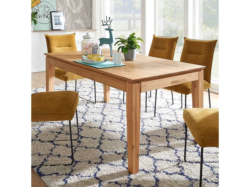 Holztischmassiv aus Wildeiche Butterflyauszug