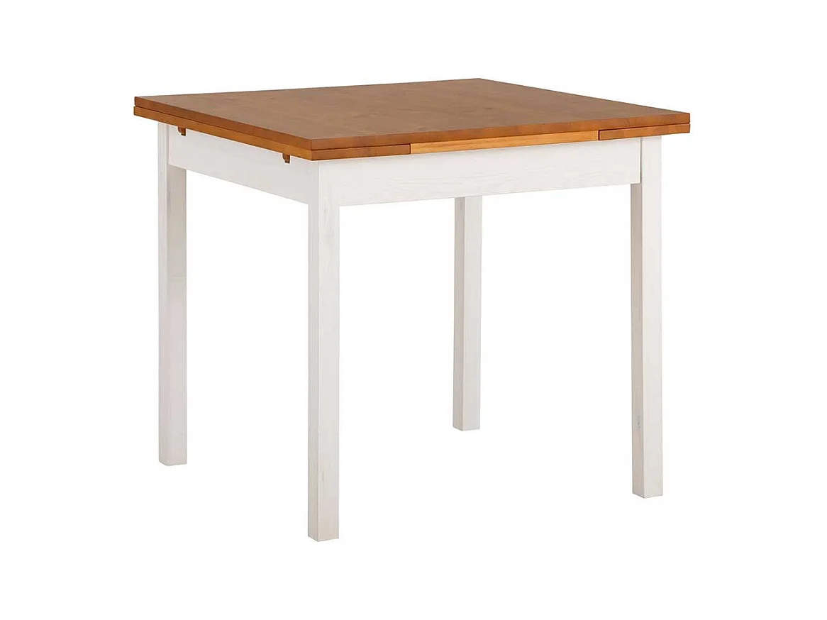 Ausziehtisch in Weiß und Honigfarben Kiefer Massivholz