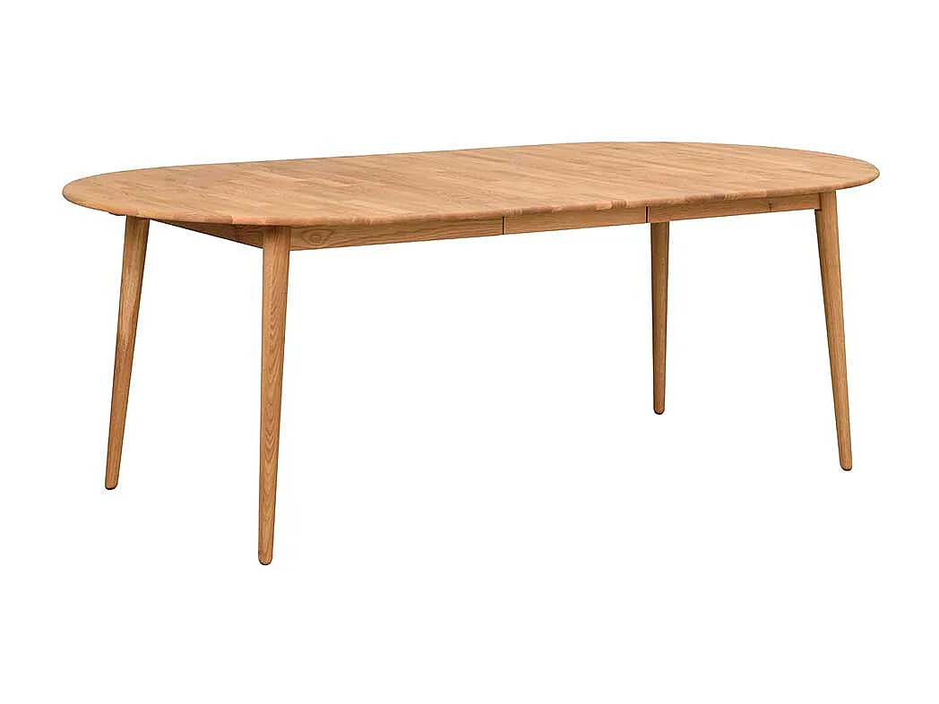 Ovaler Küchentisch aus Eiche Massivholz Mittelauszug