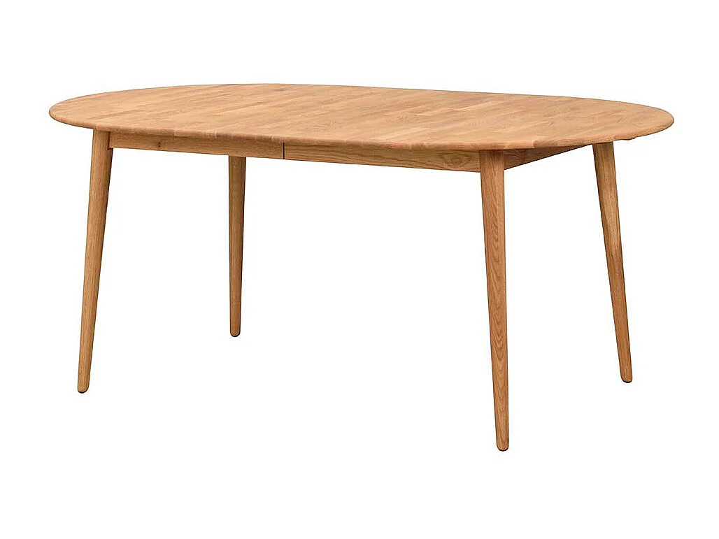 Ovaler Küchentisch aus Eiche Massivholz Mittelauszug