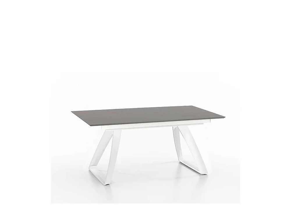 Esszimmertisch in Hellgrau und Weiß verlängerbar