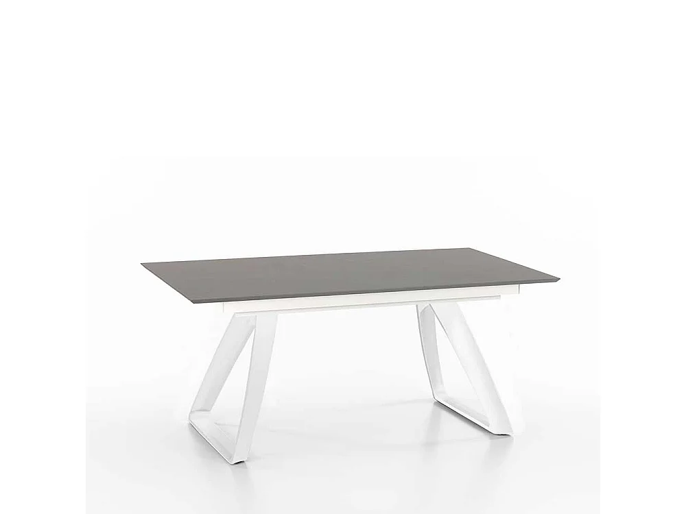 Esszimmertisch in Hellgrau und Weiß verlängerbar