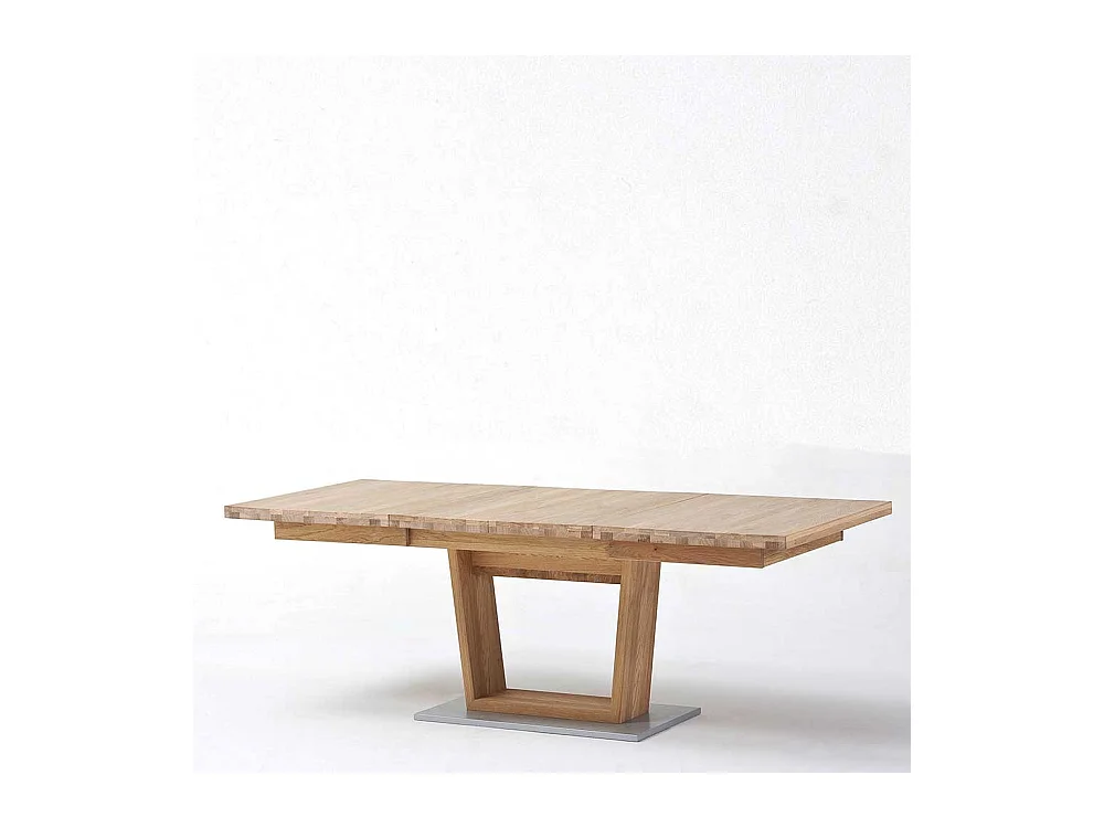 Landhaustisch in Asteiche Bianco furniert Mittelauszug