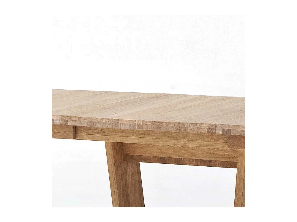 Landhaustisch in Asteiche Bianco furniert Mittelauszug