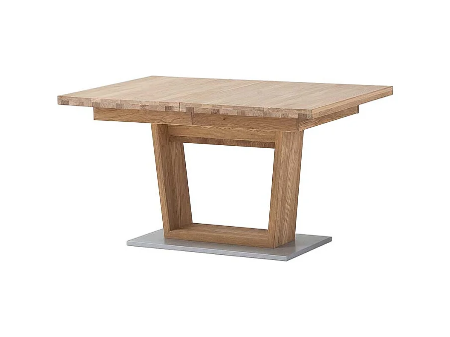 Landhaustisch in Asteiche Bianco furniert Mittelauszug