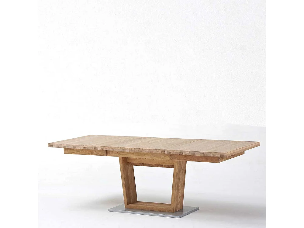 Landhaustisch in Asteiche Bianco furniert Mittelauszug