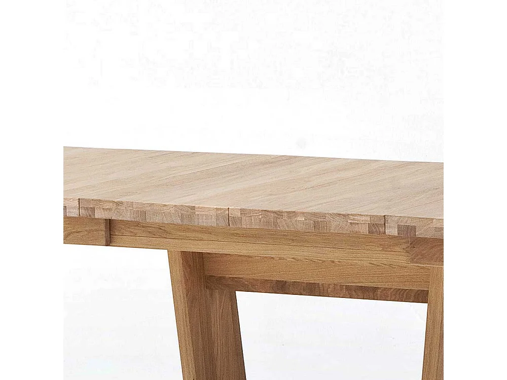 Landhaustisch in Asteiche Bianco furniert Mittelauszug