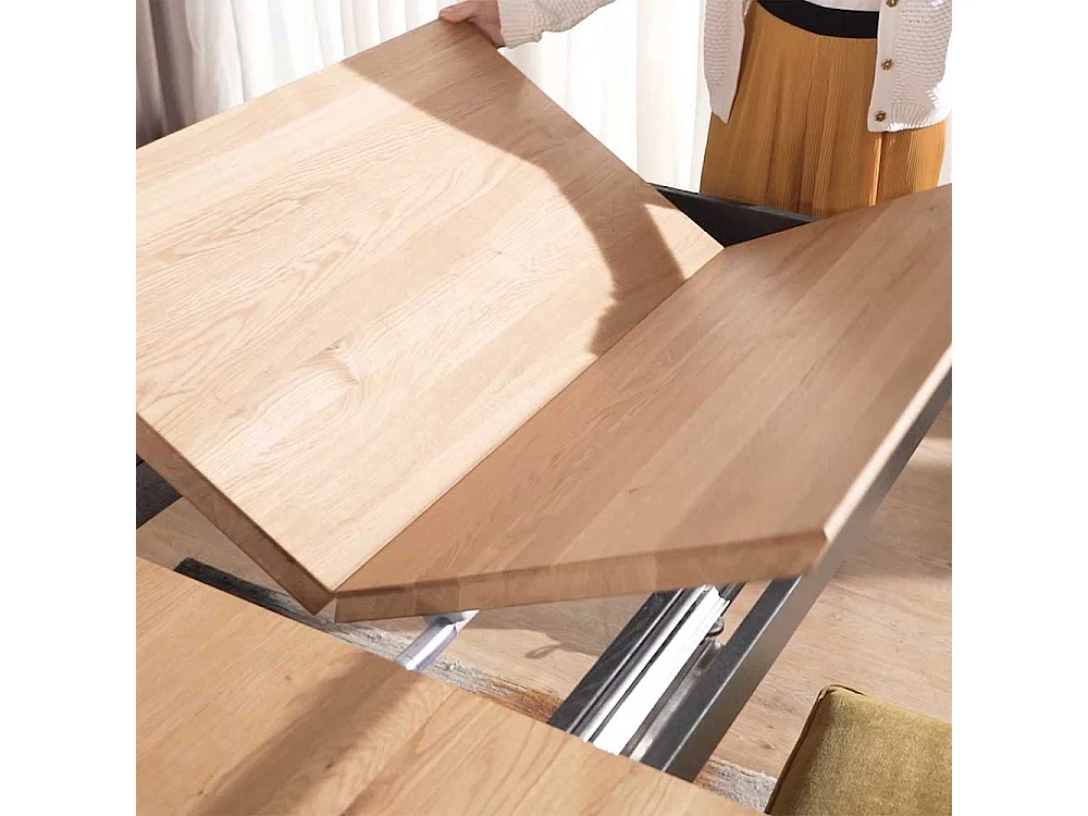 Wildeiche Tisch Esszimmer mit Schweizer Kante Spider Gestell