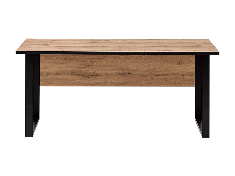 Schreibtisch mit Knieraumblende Eichefarben und Schwarz
