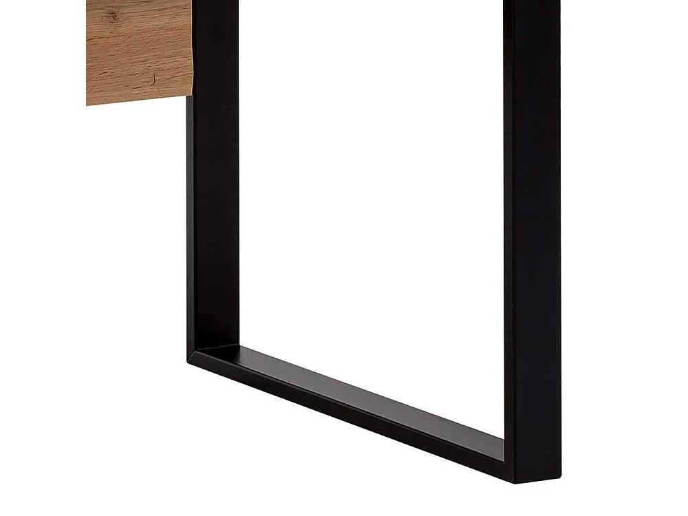 Schreibtisch mit Knieraumblende Eichefarben und Schwarz