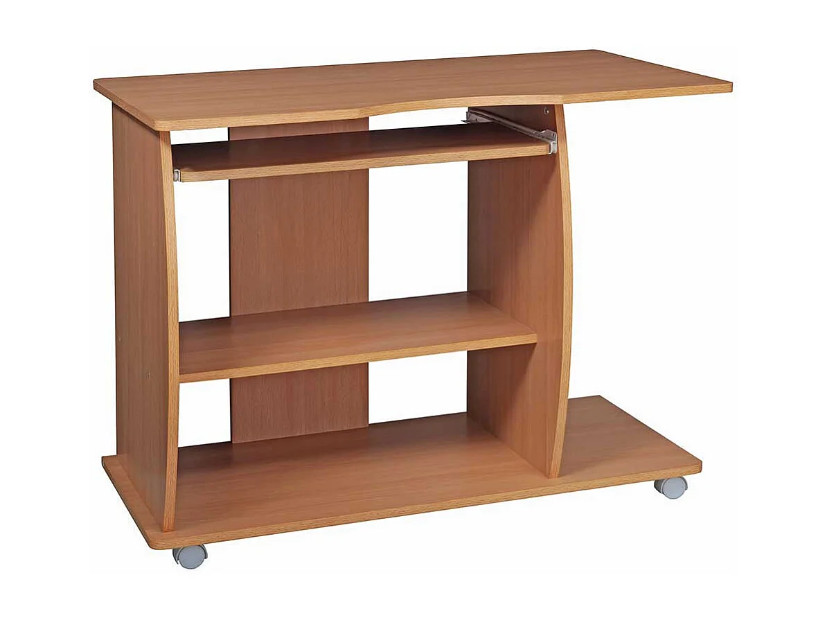 Mobiler Edv Tisch mit Druckerablage Towerfach für PC