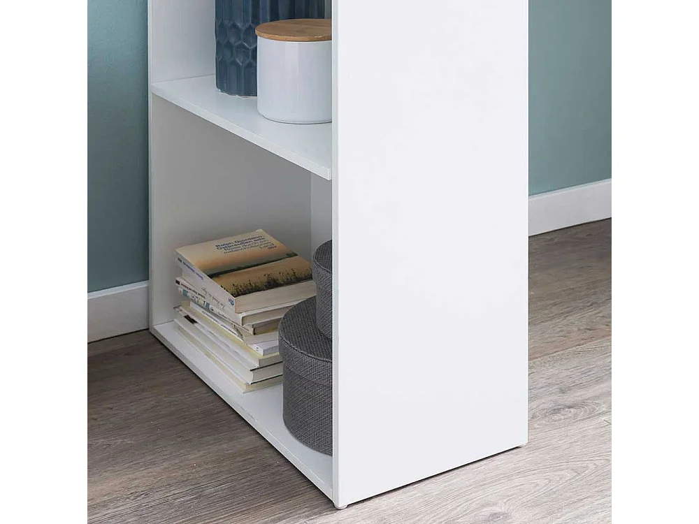 Laptopschreibtisch in Weiß Seitenregal