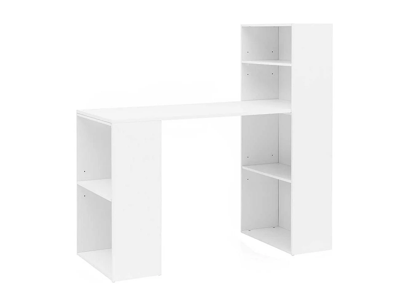 Laptopschreibtisch in Weiß Seitenregal
