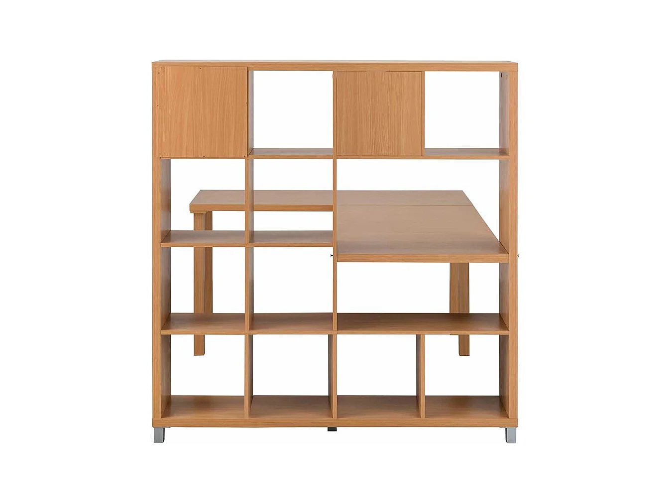 Büroschreibtisch in Buchefarben Seitenregalen