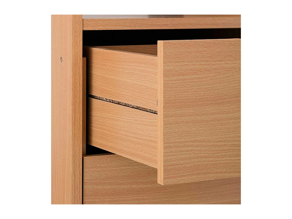 Büroschreibtisch in Buchefarben Seitenregalen