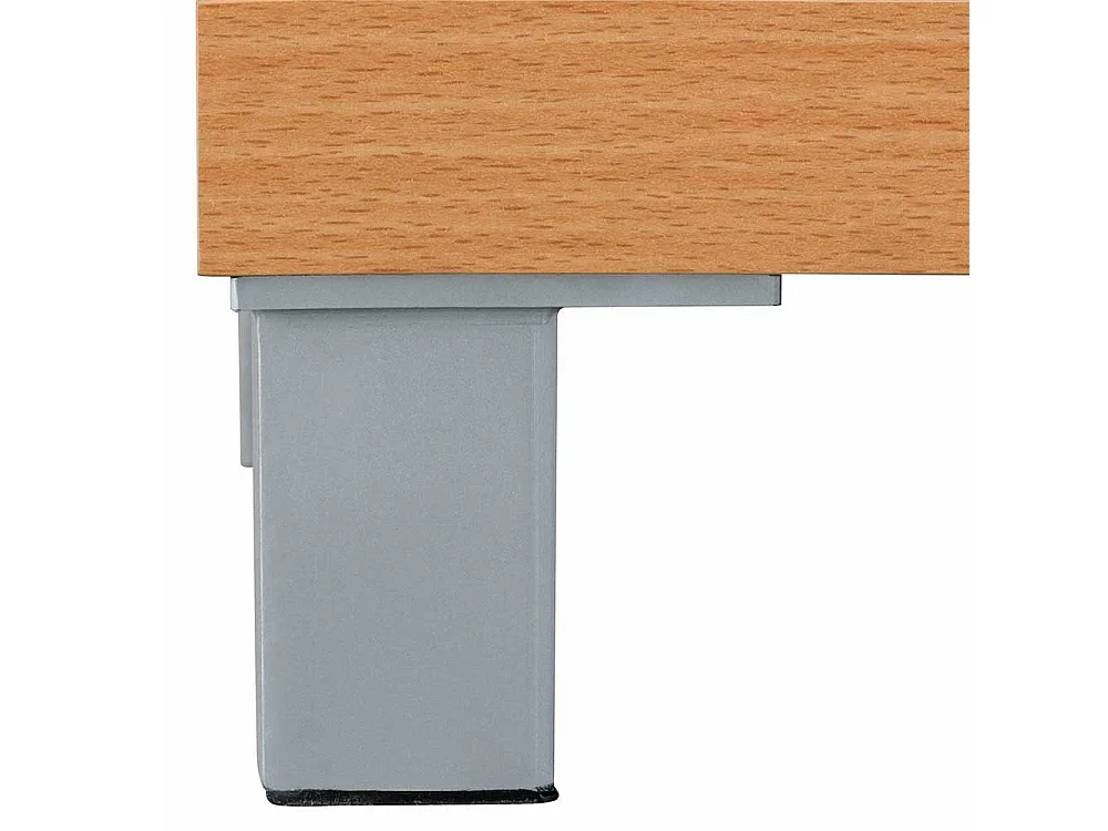 Büroschreibtisch in Buchefarben Seitenregalen