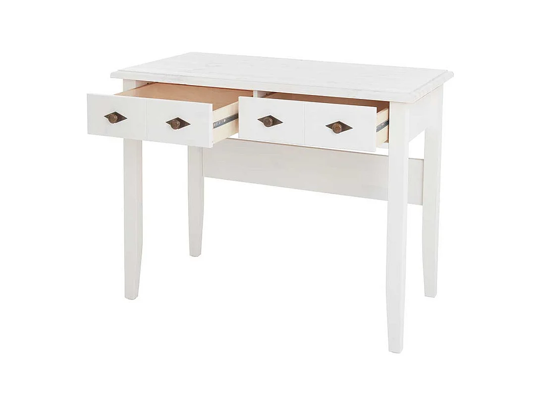 Schreibtisch mit Schubladen im Landhausstil weiß lackiert