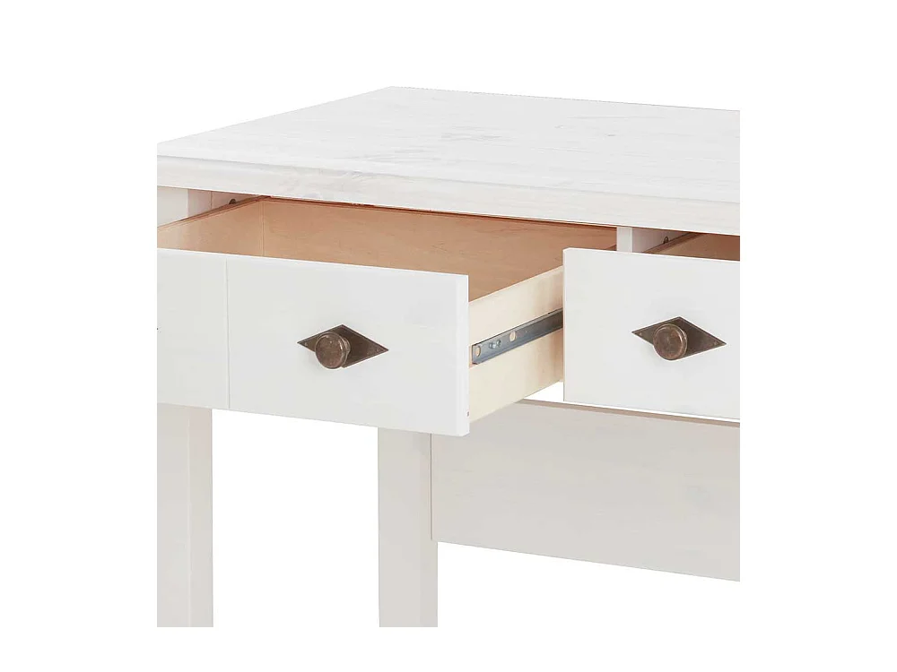 Schreibtisch mit Schubladen im Landhausstil weiß lackiert