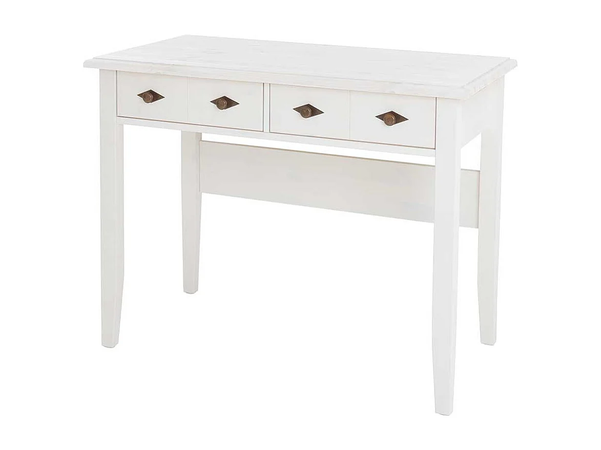 Schreibtisch mit Schubladen im Landhausstil weiß lackiert
