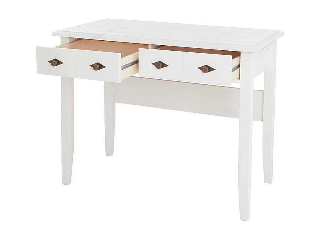 Schreibtisch mit Schubladen im Landhausstil weiß lackiert