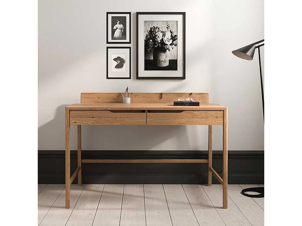 Schreibtisch Büroschreibtisch aus Wildeiche Massivholz geölt