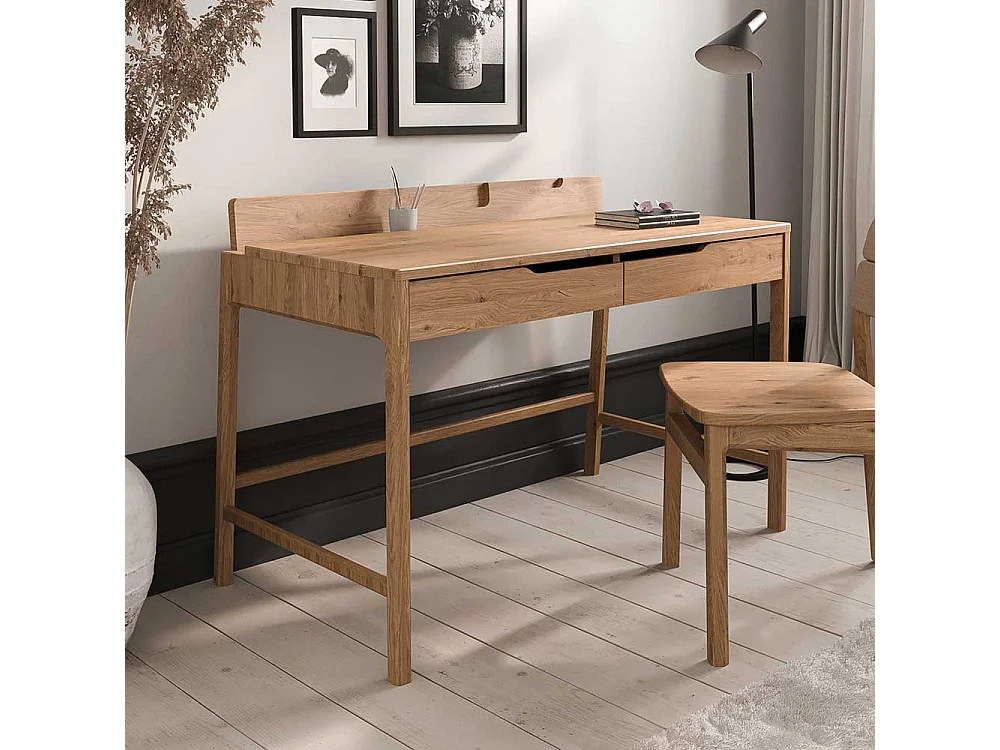 Schreibtisch Büroschreibtisch aus Wildeiche Massivholz geölt