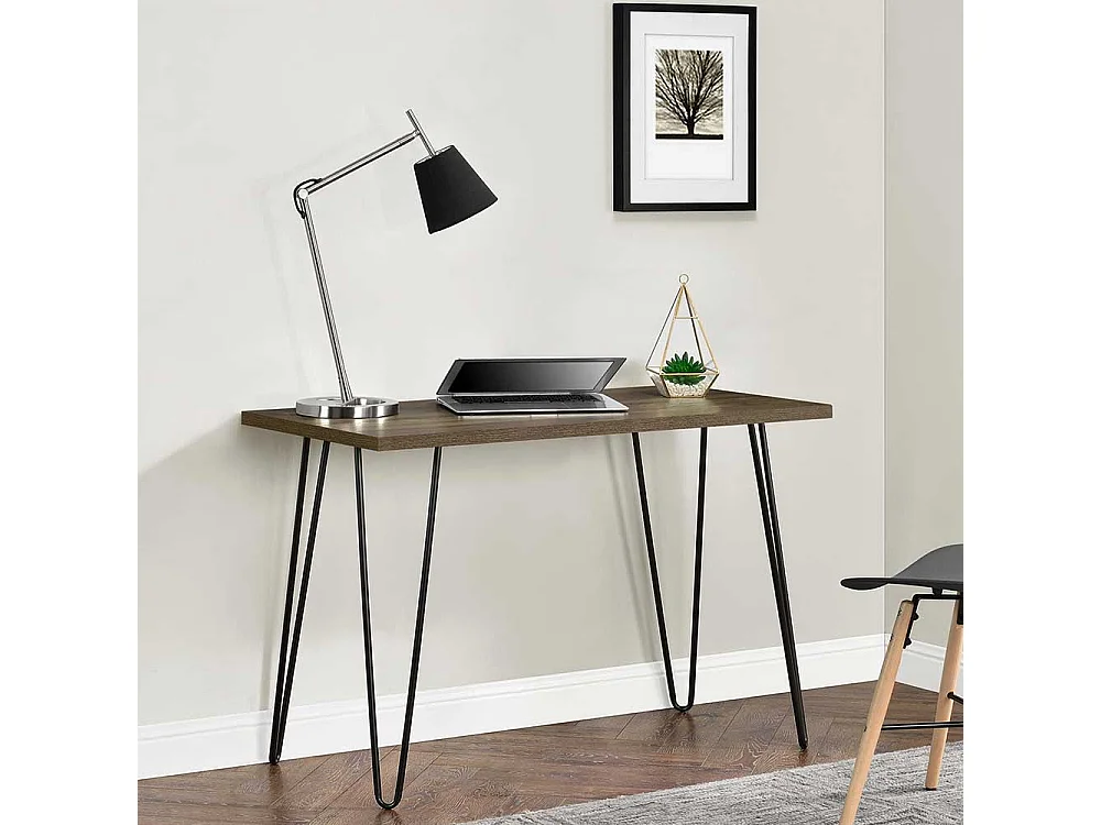 Günstiger Schreibtisch im Retrostil Vierfußgestell aus Metall