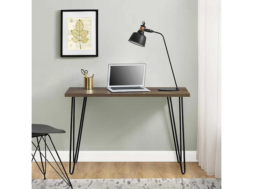 Günstiger Schreibtisch im Retrostil Vierfußgestell aus Metall