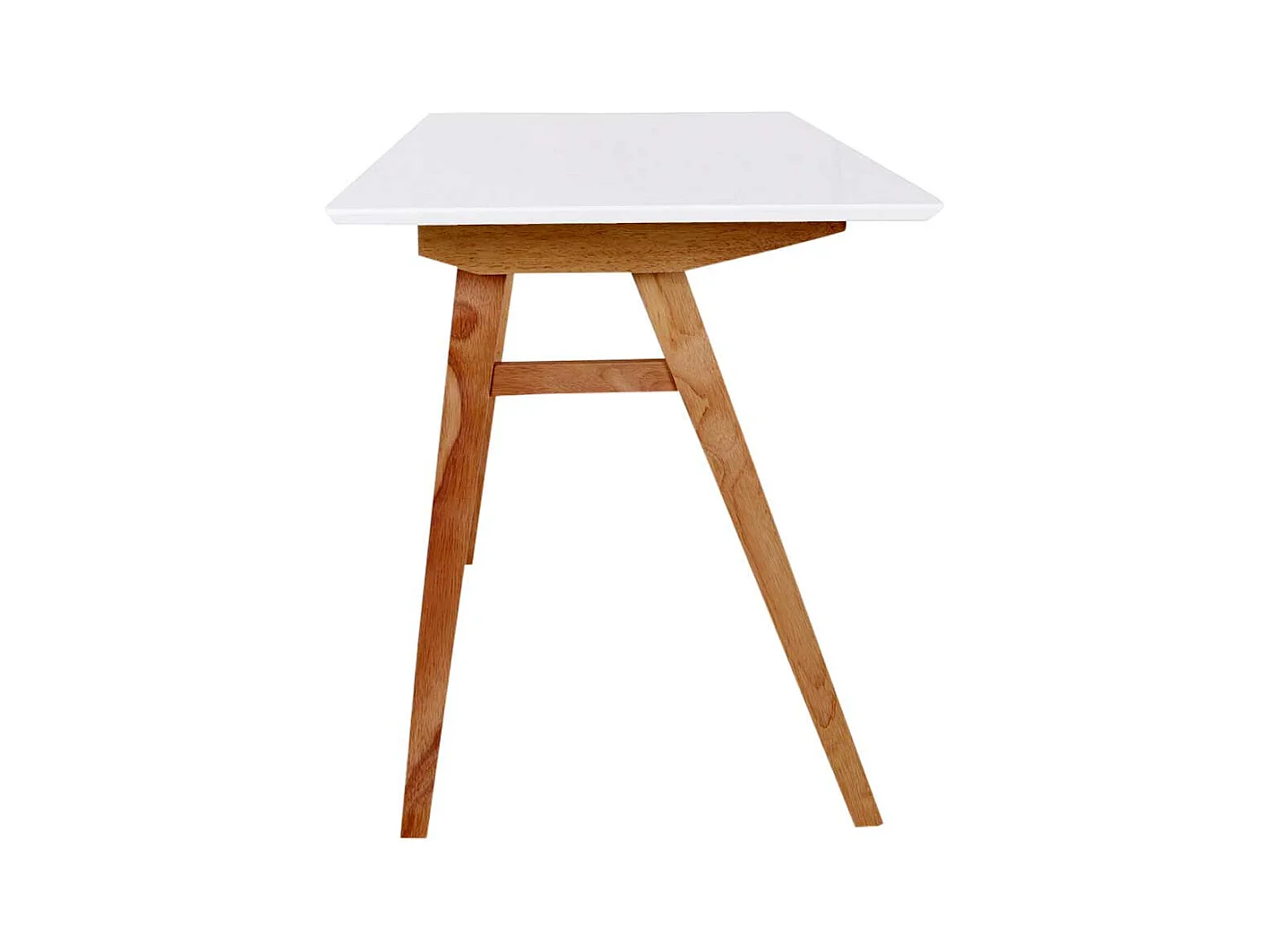 Designschreibtisch in Weiß und Holz Naturfarben Skandi Style