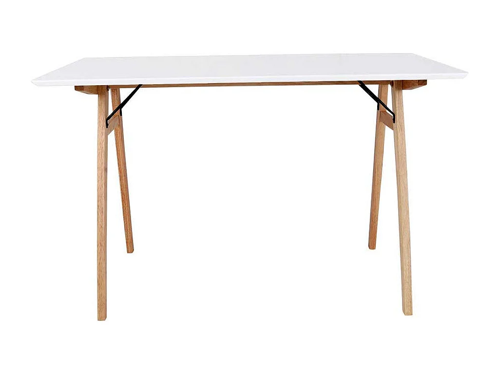 Designschreibtisch in Weiß und Holz Naturfarben Skandi Style