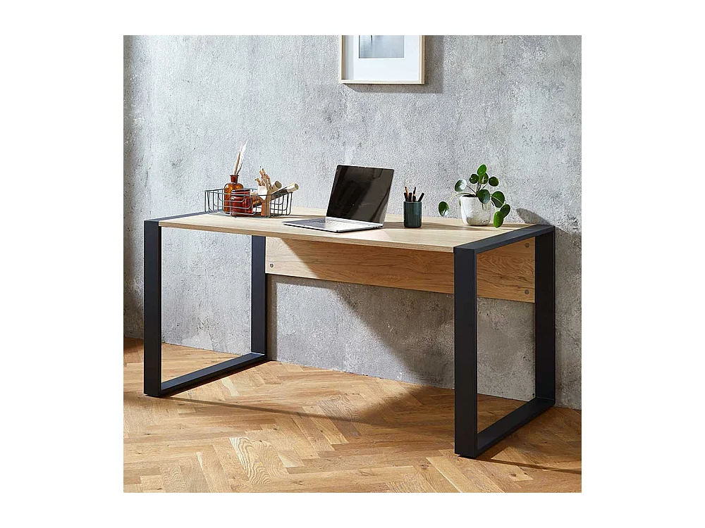 B�roschreibtisch in Hickory Holzoptik & Anthrazit Staufach