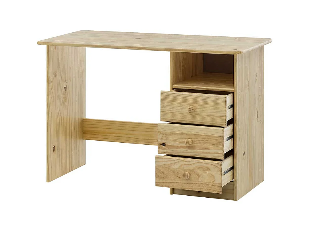 Massivholz Schreibtisch aus Kiefer lackiert 110 cm breit
