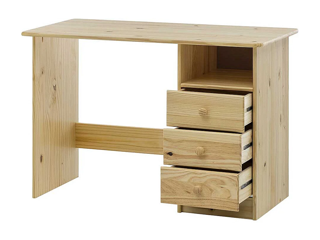 Massivholz Schreibtisch aus Kiefer lackiert 110 cm breit