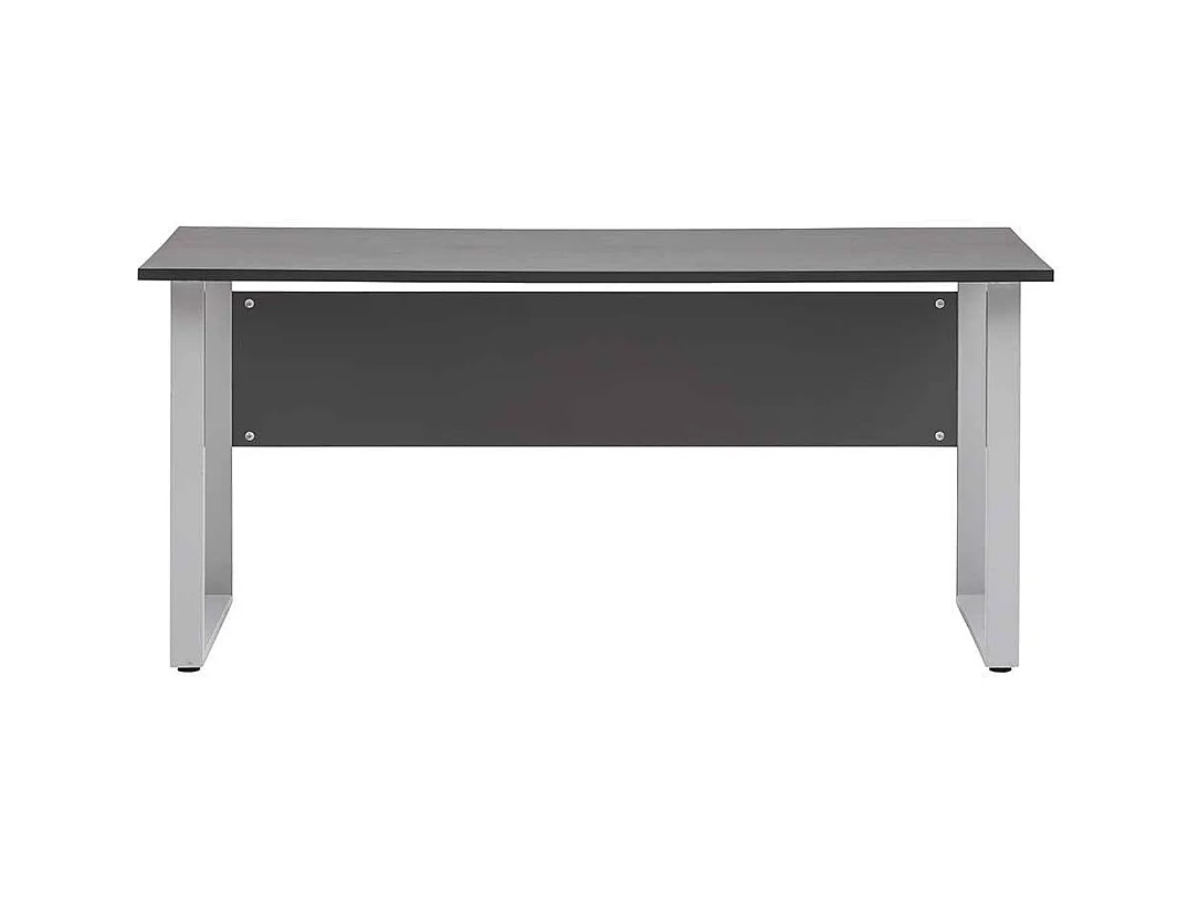 Büroschreibtisch mit Metall Bügelgestell Knieraumblende