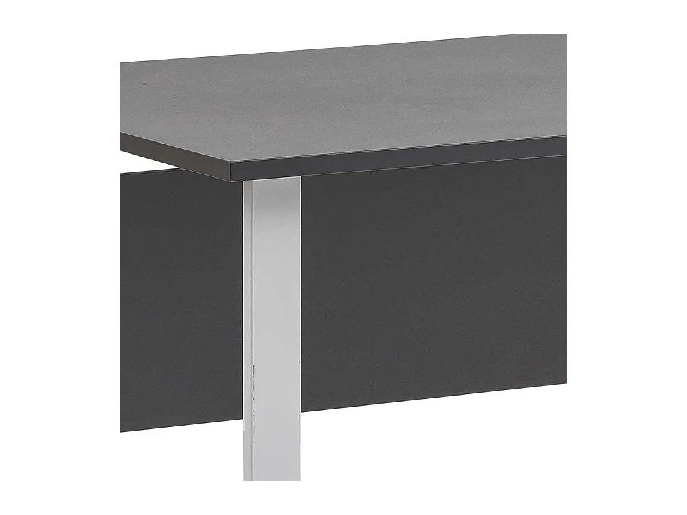 Büroschreibtisch mit Metall Bügelgestell Knieraumblende