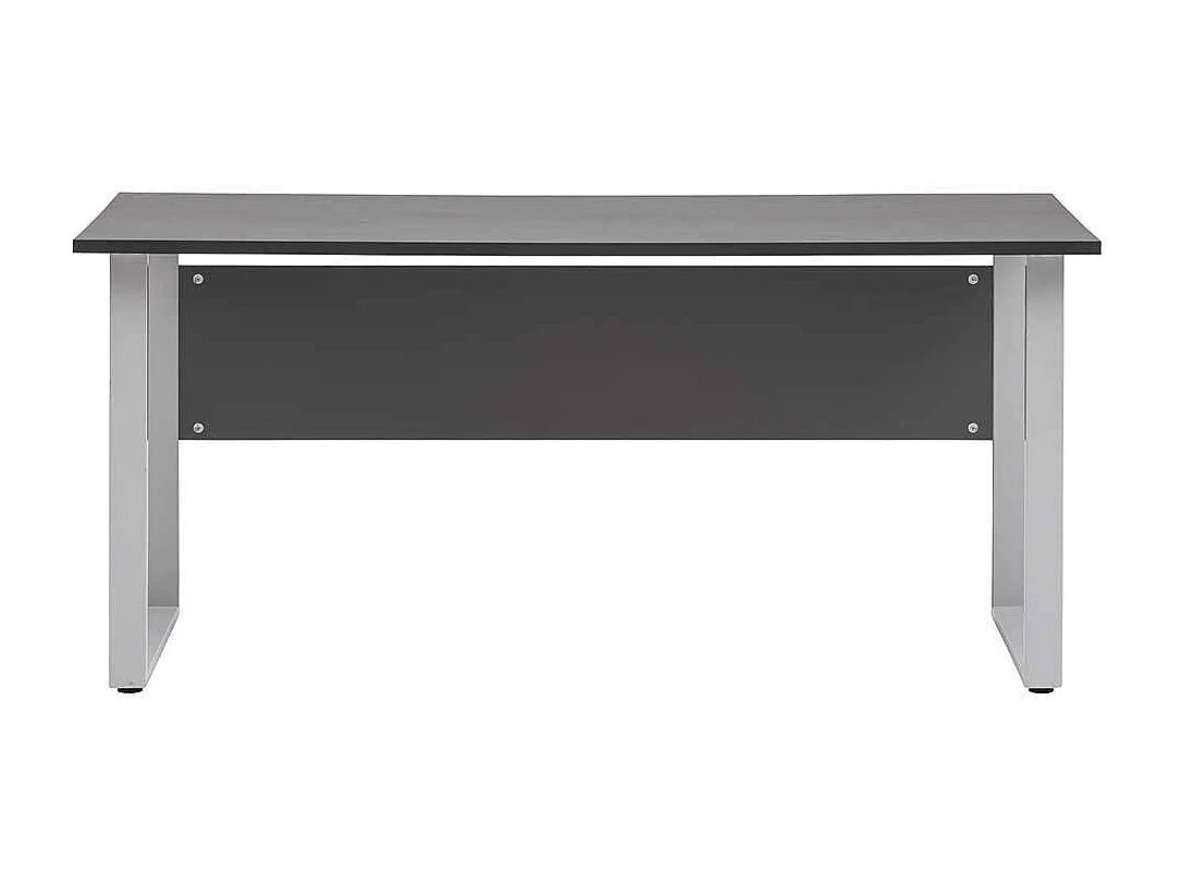 Büroschreibtisch mit Metall Bügelgestell Knieraumblende