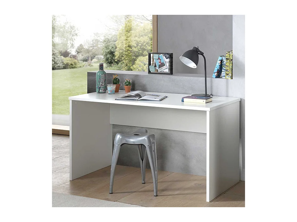 Jugendzimmer Schreibtisch in Weiß 140 cm breit