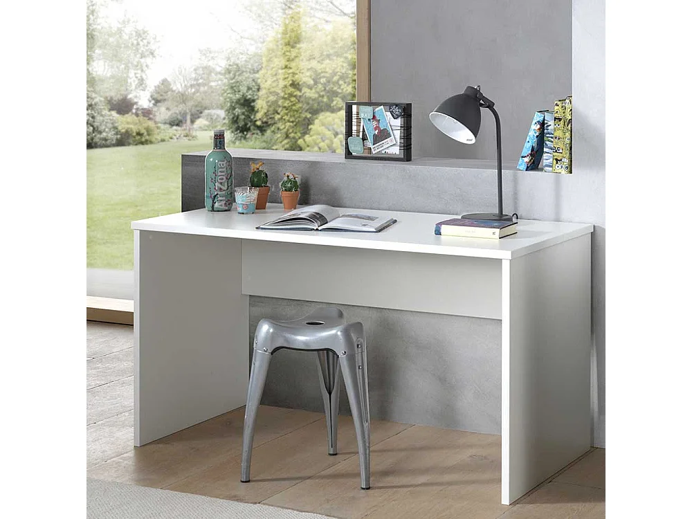 Jugendzimmer Schreibtisch in Weiß 140 cm breit